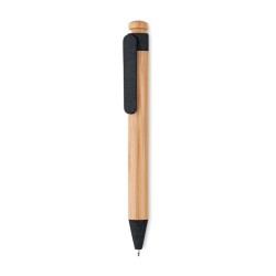 Stylo bambou/paille blé et ABS ToyamaCouleur:Noir