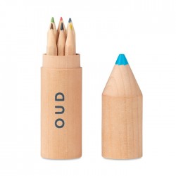 6 crayons dans un étui en bois Petit Coloret 