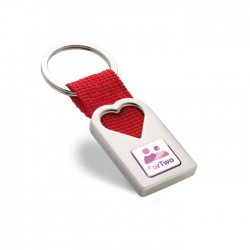 Porte clef coeur en métal Bonheur 