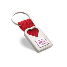 Porte clef coeur en métal Bonheur 