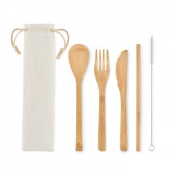 Couverts en bambou avec paille Setstraw 