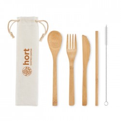Couverts en bambou avec paille Setstraw 