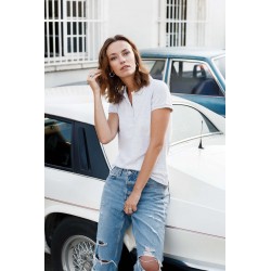 Polo Vintage Manches Courtes Femme