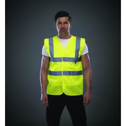 Gilet Haute Visibilité à Maille Ajourée Recyclée 