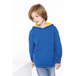 Sweat Shirt Capuche Contrastée Enfant