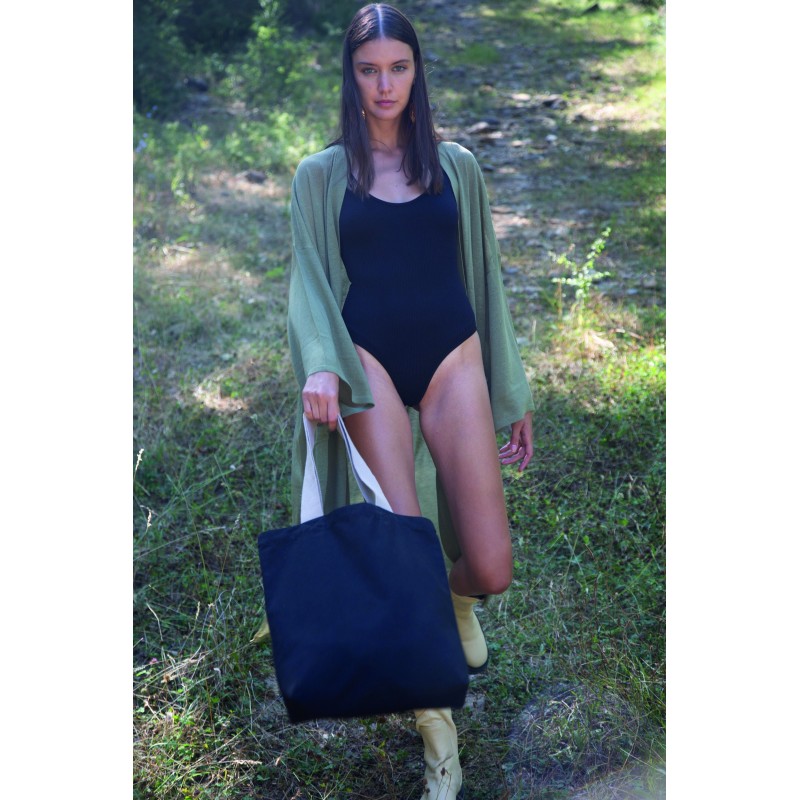 Sac Shopping Recyclé à Fond Plat 