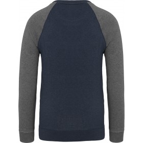 Sweat-shirt bicolore avec manches raglan, coton égyptien de haute qualité.  Sweat-shirt à capuche bicolore