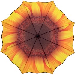 Parapluie droit toile impression tournesol ou feuille 
