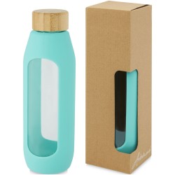 Bouteille Tidan de 600 ml en verre borosilicate avec grip en silicone 