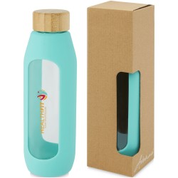 Bouteille Tidan de 600 ml en verre borosilicate avec grip en silicone 