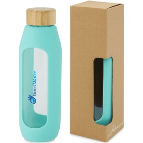 Bouteille Tidan de 600 ml en verre borosilicate avec grip en silicone 