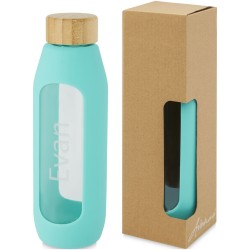 Bouteille Tidan de 600 ml en verre borosilicate avec grip en silicone 