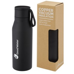 Bouteille Ljungan de 500 ml en acier inoxydable avec isolation par le vide et couche de cuivre, avec dragonne et couvercle en 