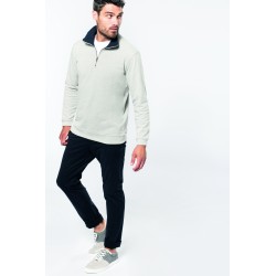 Sweat-Shirt Piqué Col Zippé Trucker 