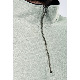 Sweat-Shirt Piqué Col Zippé Trucker 