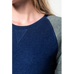 Sweat-shirt BIO col rond manches raglan femme 80% coton biologique / 20%  polyester certifié OCS Blen ~~ Mob Rejane