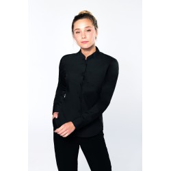 Chemise Col Mao Manches Longues Femme 
