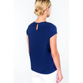 Blouse Crêpe Manches Courtes Femme 