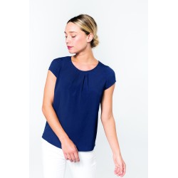 Blouse Crêpe Manches Courtes Femme 