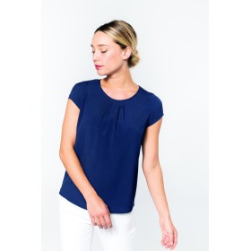 Blouse Crêpe Manches Courtes Femme 