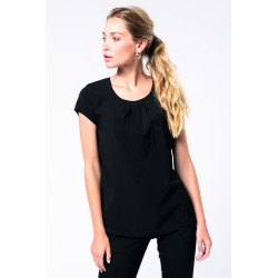 Blouse Crêpe Manches Courtes Femme 