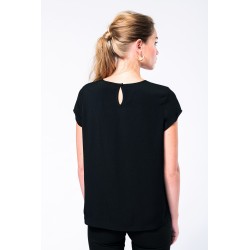 Blouse Crêpe Manches Courtes Femme 