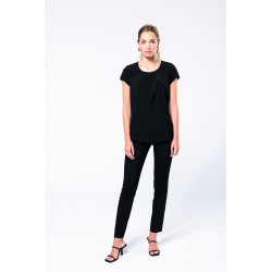 Blouse Crêpe Manches Courtes Femme 