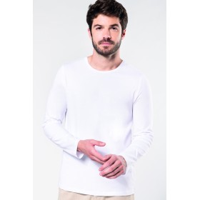 T-Shirt Col Rond Manches Longues Homme 