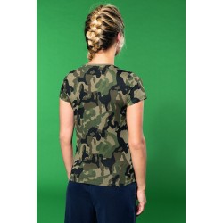 T-Shirt Camo Manches Courtes Femme 