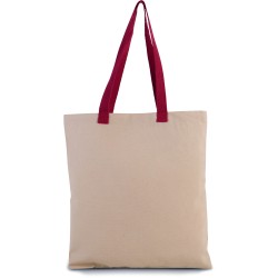 Sac Shopping Plat En Toile Avec Poignées Contrastées 