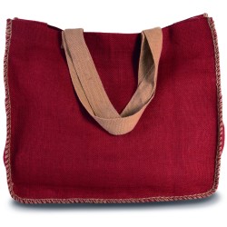 Sac En Jute Avec Coutures Contrastées 