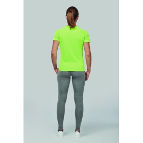 T-shirt femme sport col V manches courtes Fushia TTPA477_03