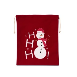 Sac Coton à Cordon Motif Bonhomme De Neige 