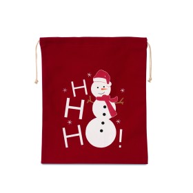 Sac Coton à Cordon Motif Bonhomme De Neige 