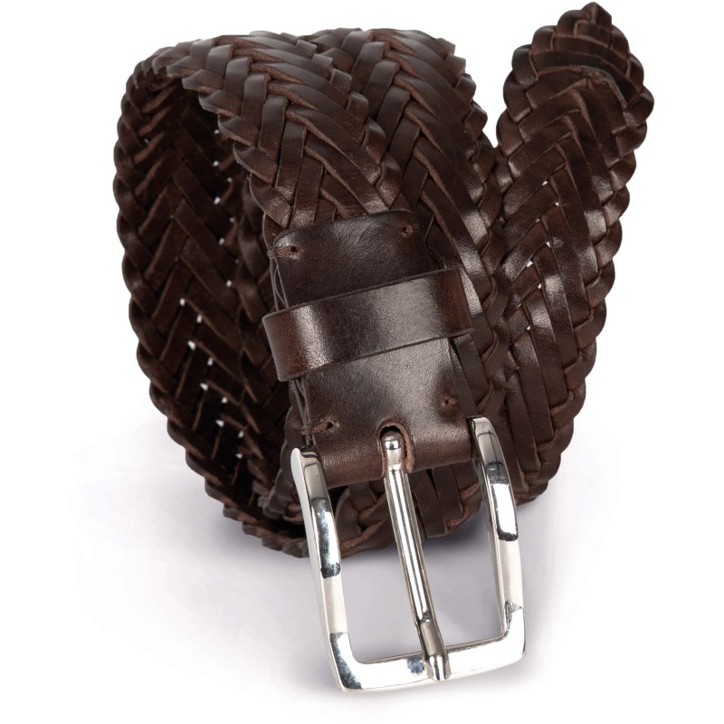 Ceinture tressée en cuir 