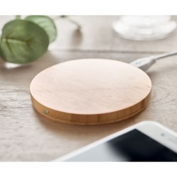 Chargeur sans fil rond bambou Rundo + 