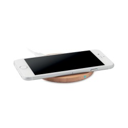 Chargeur sans fil rond bambou Rundo + 