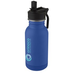 Bouteille de sport Lina 400 ml en acier inoxydable avec paille et boucle 