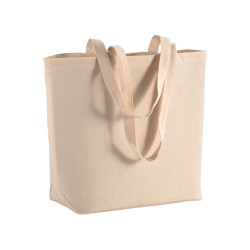 Shopper avec soufflet à la base en coton 135 g/m2, anses longues 