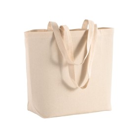 Shopper avec soufflet à la base en coton 135 g/m2, anses longues 