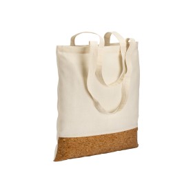 Tote-bag en coton 135g/m2, base en liège, anses longues 