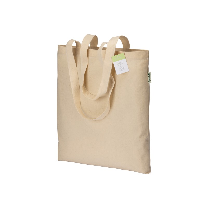 Tote-bag en coton bio 190 g/m2, anses longues 