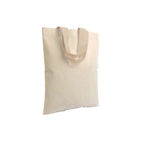 Mini Sac Shopping en coton naturel (135 g/m2), anses courts colorés 