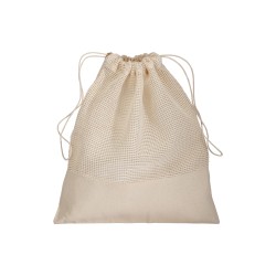 Sac en coton naturel 135 g/m2 avec filet et fermeture par cordon, 25x30 cm 
