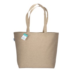 Tote-bag avec soufflet en coton recyclé 190 g/m2, anses longues 