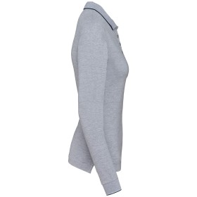 Polo maille piquée manches longues femme 