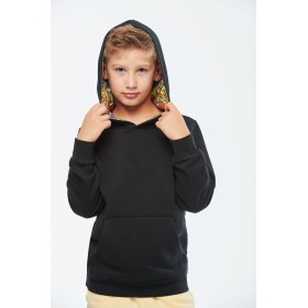 Sweat-shirt à capuche contrastée à motifs enfant unisexe 