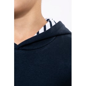 Sweat-shirt à capuche contrastée à motifs enfant unisexe 
