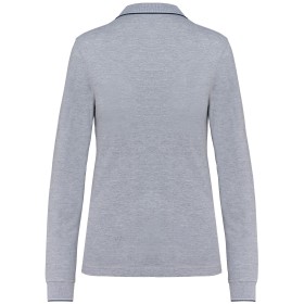 Polo maille piquée manches longues femme 