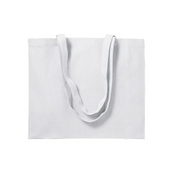 Sac shopping en coton (200 g/m2), anses longues et soufflet 